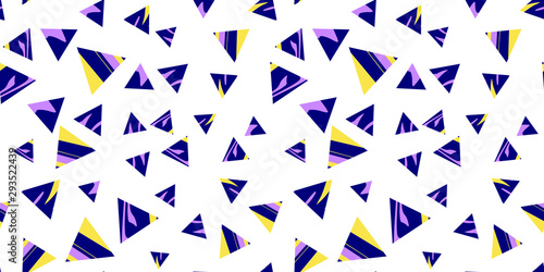 Colored triangles - seamless pattern. Funny cartoon triangles.