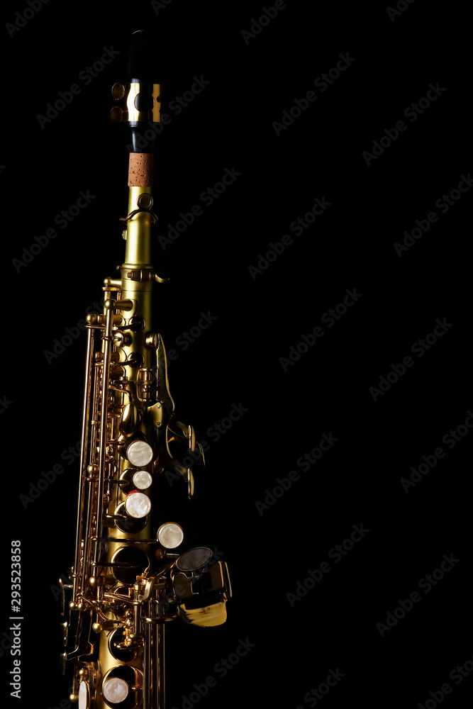 soprano saxophone on black background soprano saxophone on black background
