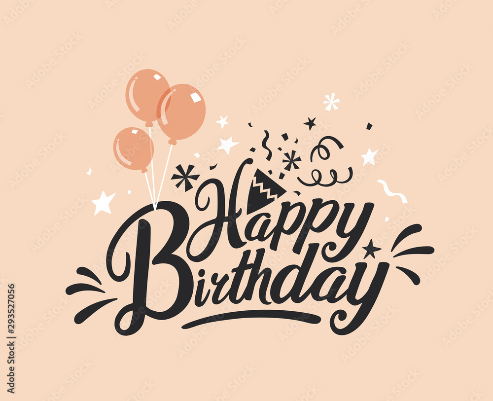 Happy Birthday typography vector design for greeting cards and poster