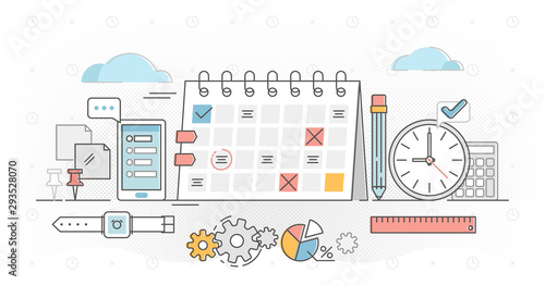Planning outline concept vector illustration