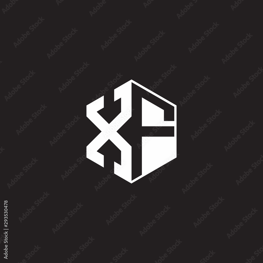 Obraz premium XF Logo monogram hexagon with black background