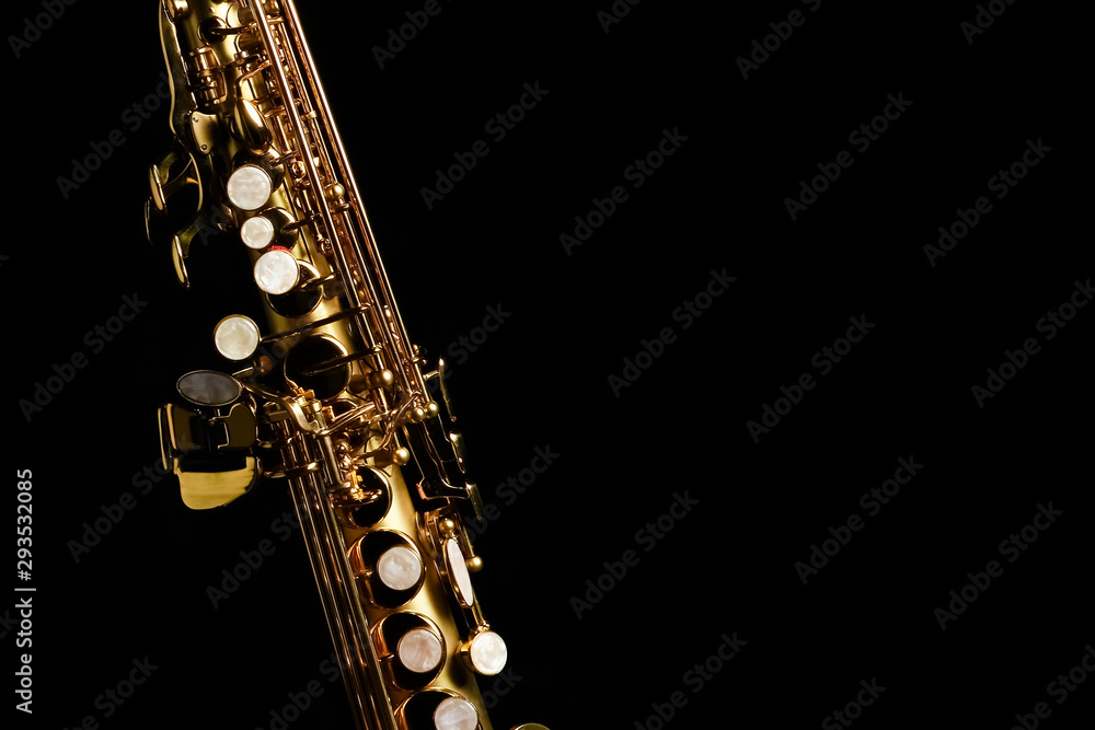 Obraz premium soprano saxophone on black background