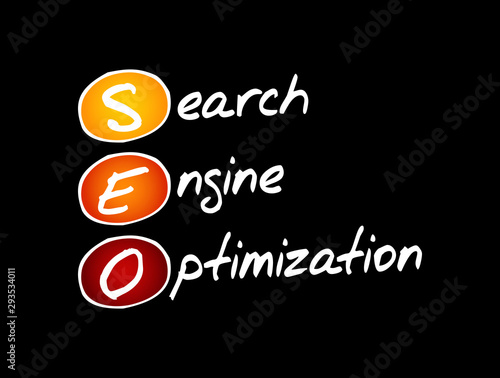 SEO - Search Engine Optimization acronym, business concept background