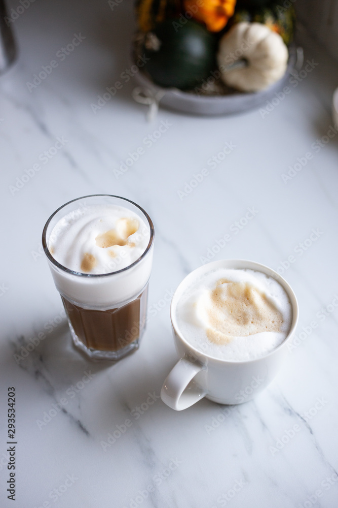Coffee latte macchiato with vegan coconut milk Coffee latte macchiato with vegan coconut milk