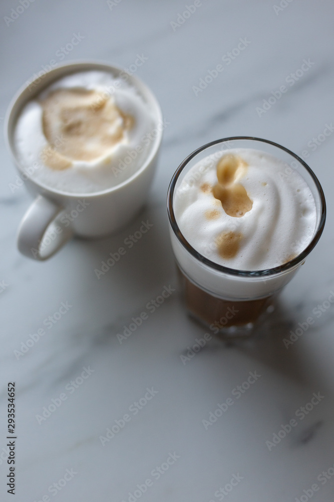 Coffee latte macchiato with vegan coconut milk Coffee latte macchiato with vegan coconut milk