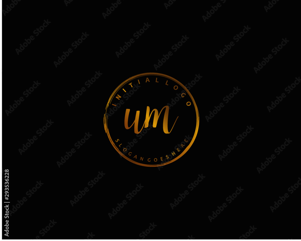 UM Initial handwriting logo vector