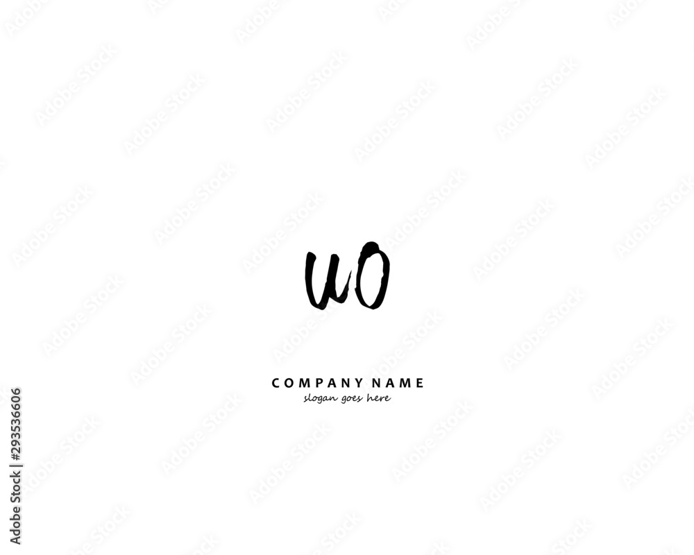 UO Initial handwriting logo vector UO Initial handwriting logo vector