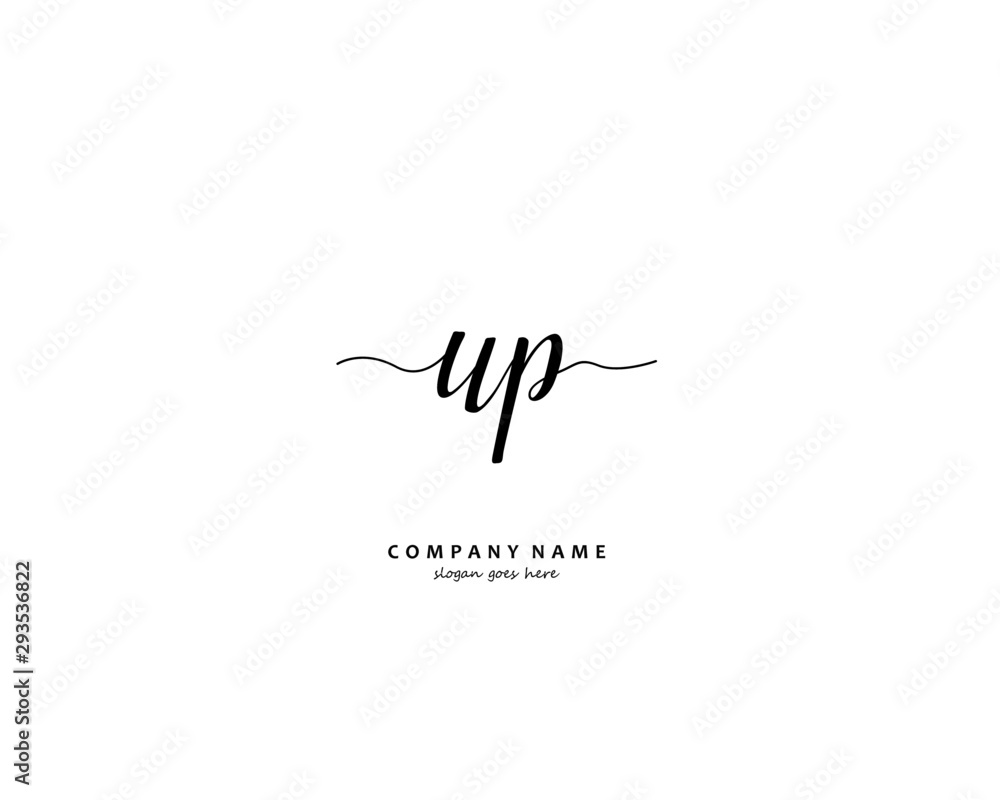 UP Initial handwriting logo vector