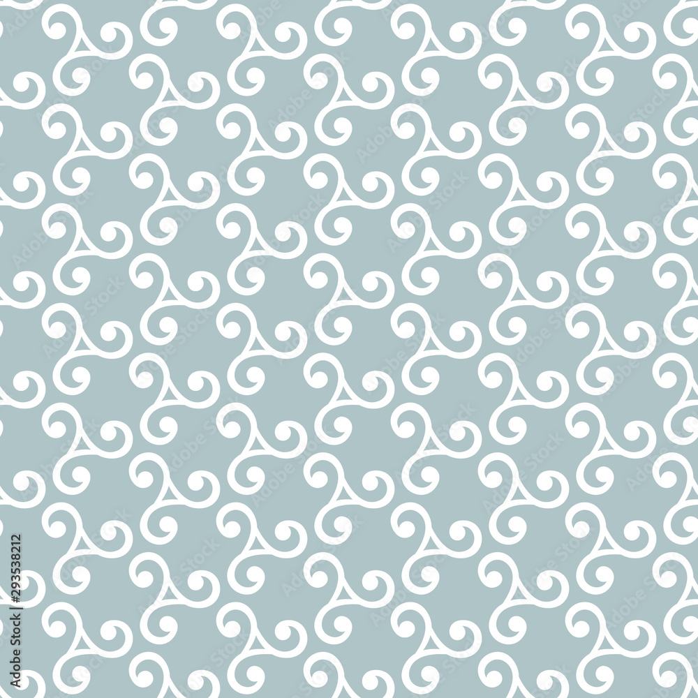 Seamless ornament. Modern background. Geometric modern light blue and white pattern