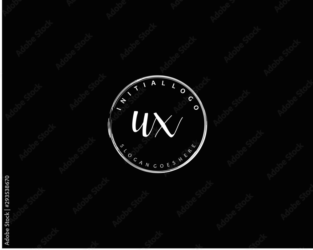 UX Initial handwriting logo vector
