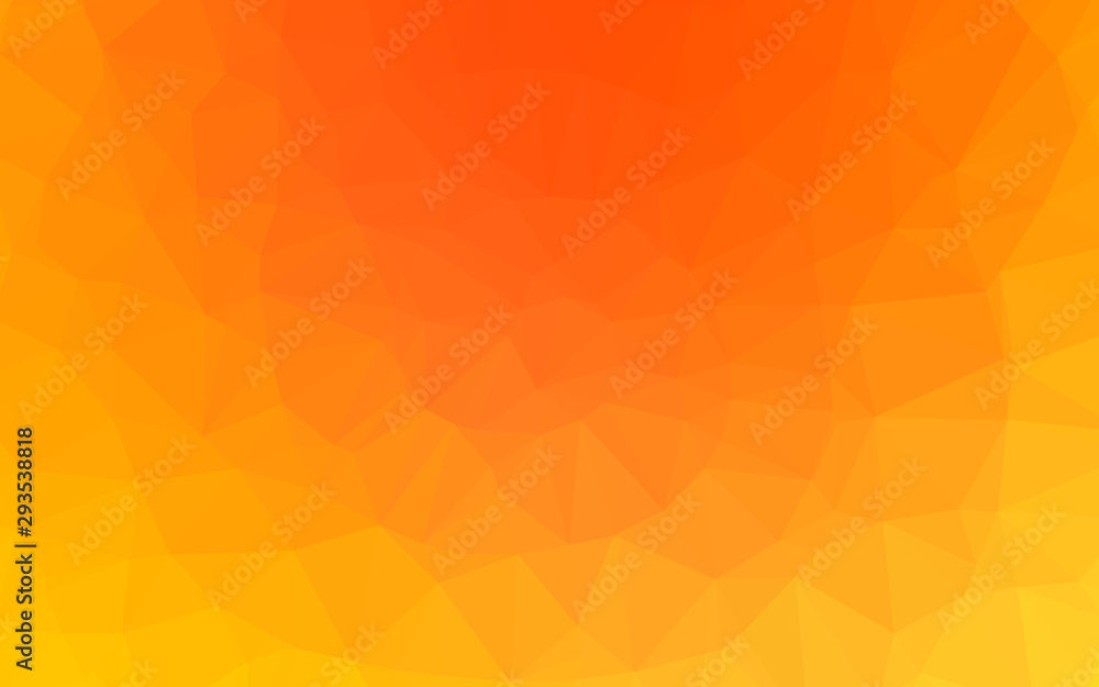 Light Yellow, Orange vector abstract mosaic backdrop. Geometric illustration in Origami style with gradient. Template for a cell phone background.