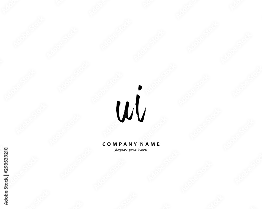 UI Initial handwriting logo vector UI Initial handwriting logo vector