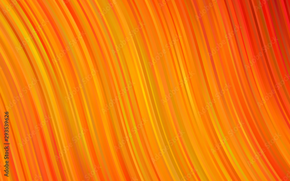 Fototapeta Light Orange vector template with abstract lines. A sample with blurred bubble shapes. A new texture for your ad, booklets, leaflets.