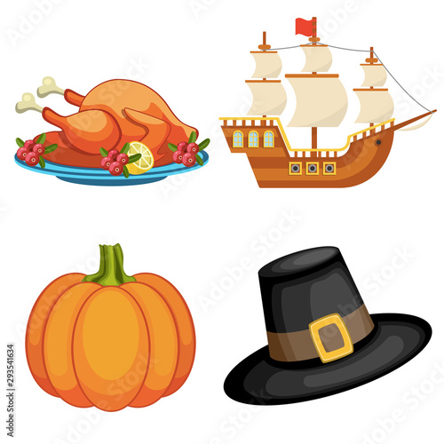 Photography Thanksgiving day icons set