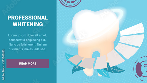 Tooth Professional Bleaching Flat Vector Website