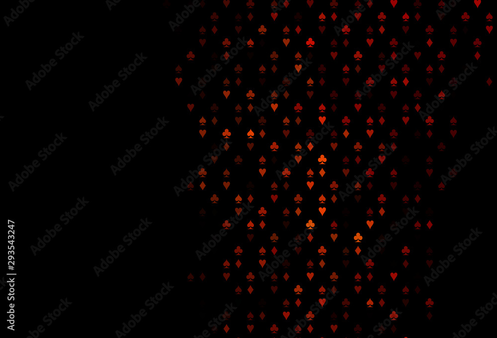 Dark Orange vector template with poker symbols.