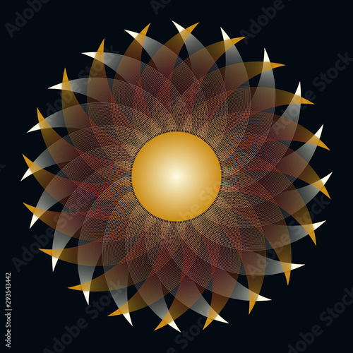 wired wings guilloche sun gold black