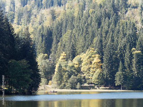 Bavarian landscape. Around the Romantic Spitzingsee in October, a beautiful mountain lake in Bavaria between Schliersee and Bayerischzell photo