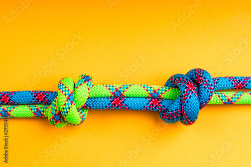 Rope and knot on background. 