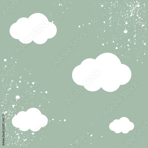 Fototapeta Naklejka Na Ścianę i Meble -  Sky background with clouds, winter snow vector illustration