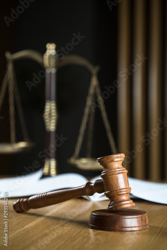 Law and Justice Concept Image, Wooden strips background