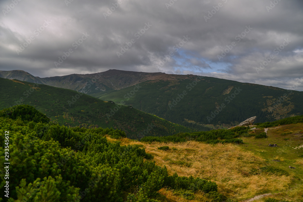 landscape with mountains and clouds