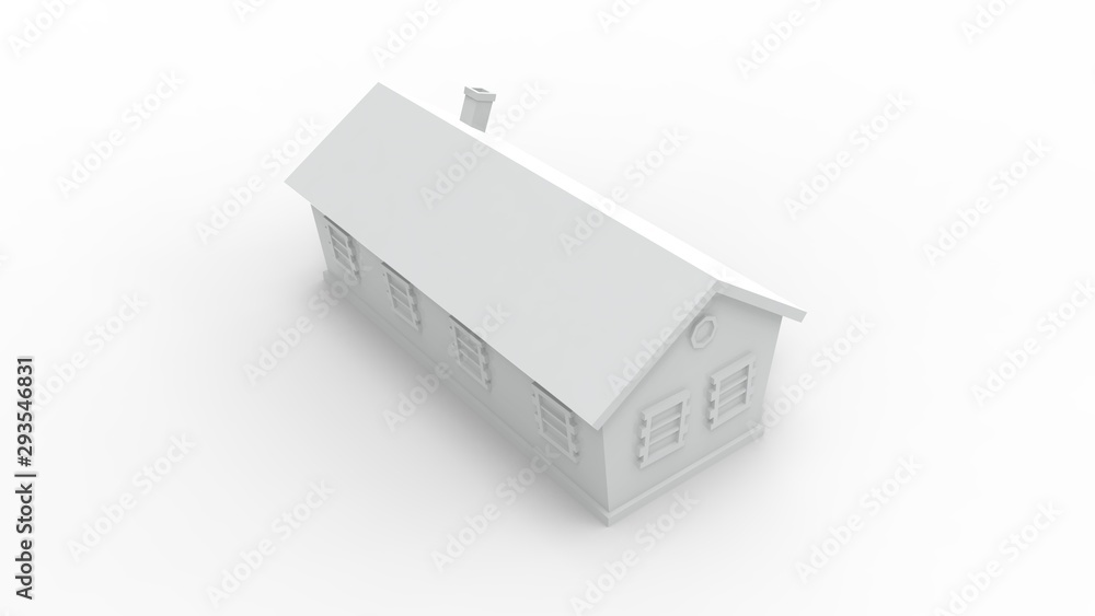 3d rendering of cartoon modeld houses isolated in white background 3d rendering of cartoon modeld houses isolated in white background