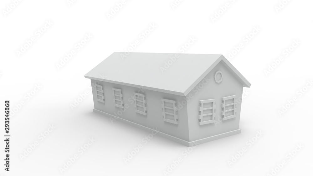 3d rendering of cartoon modeld houses isolated in white background 3d rendering of cartoon modeld houses isolated in white background