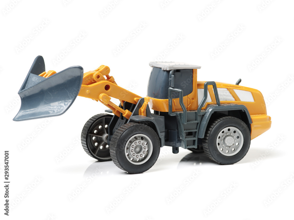Child's toy scraper on white background Child's toy scraper on white background