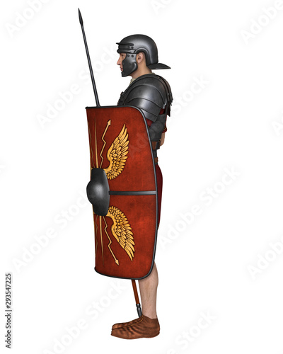 Canvas Print Illustration of an Imperial Roman legionary soldier wearing lorica segmentata ar