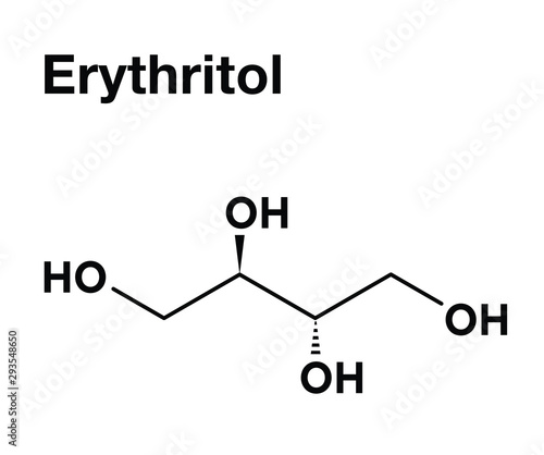 Erithritol sweetener skeletal chemical formula