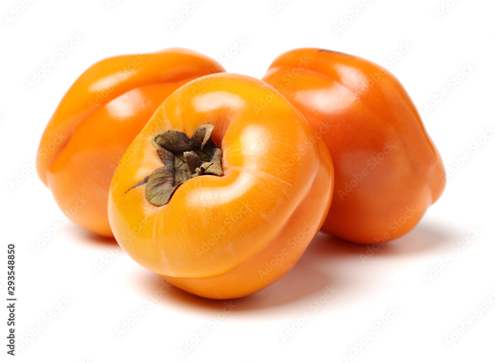 persimmon on a white background persimmon on a white background
