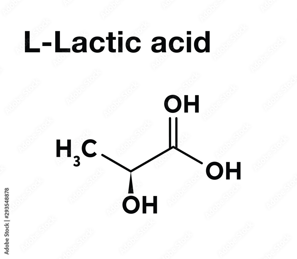 LLactic acid structural chemical formula Stock Vector Adobe Stock