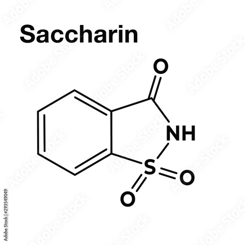 Saccharin flat structural chemical formula