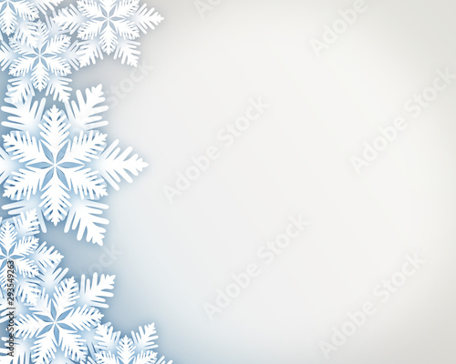 Merry christmas and happy new year background with snowflakes