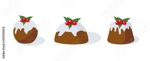 Christmas pudding. Traditional holiday dessert.