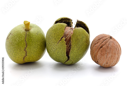 Three green nuts.