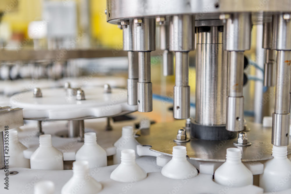 Automatic line for filling and labeling drugs. Automatic line for filling and labeling drugs.