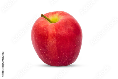 Fresh red apple fruit isolated on white background with clipping path.