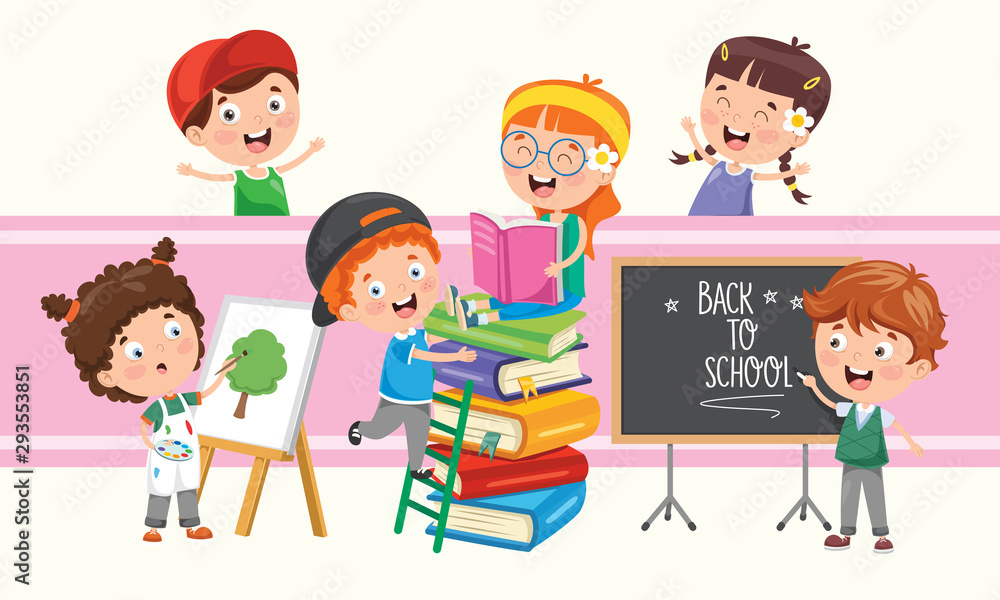 Little School Children Studying And Learning Little School Children Studying And Learning