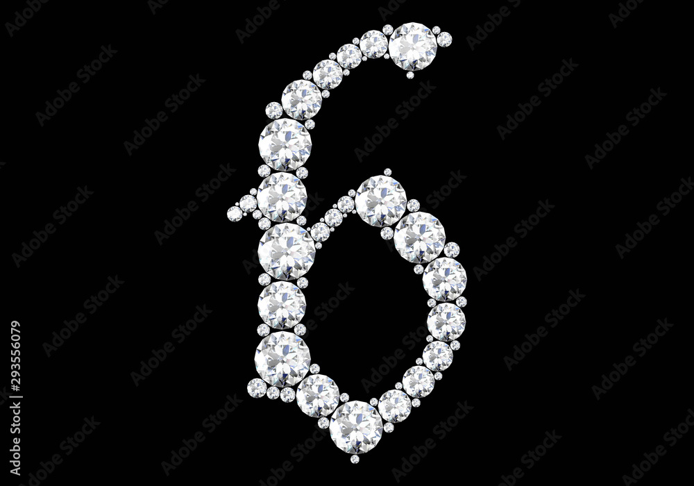 Diamond letters with gemstones isolated on black.3D rendering Diamond letters with gemstones isolated on black.3D rendering