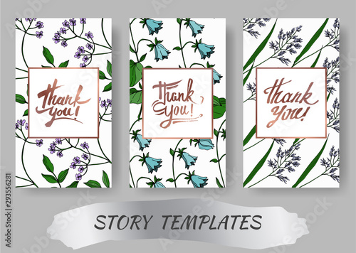 Vector Wildflowers botanical flowers. Black and white engraved ink art. Wedding background card decorative border.