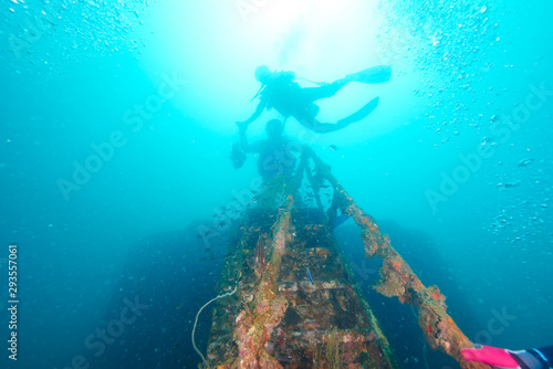 Divers and Marine shipwreck