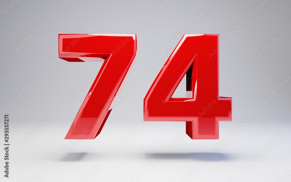 Number 74 isolated on white background Number 74 isolated on white background