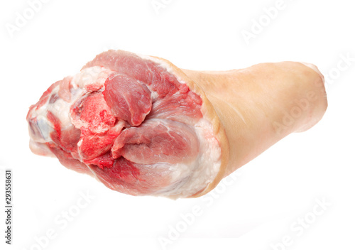 Photography raw pork (leg) isolated on white background