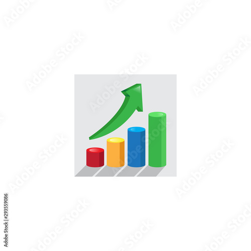 3D Cylinder Diagram Graph Logo Vector Icon Illustration