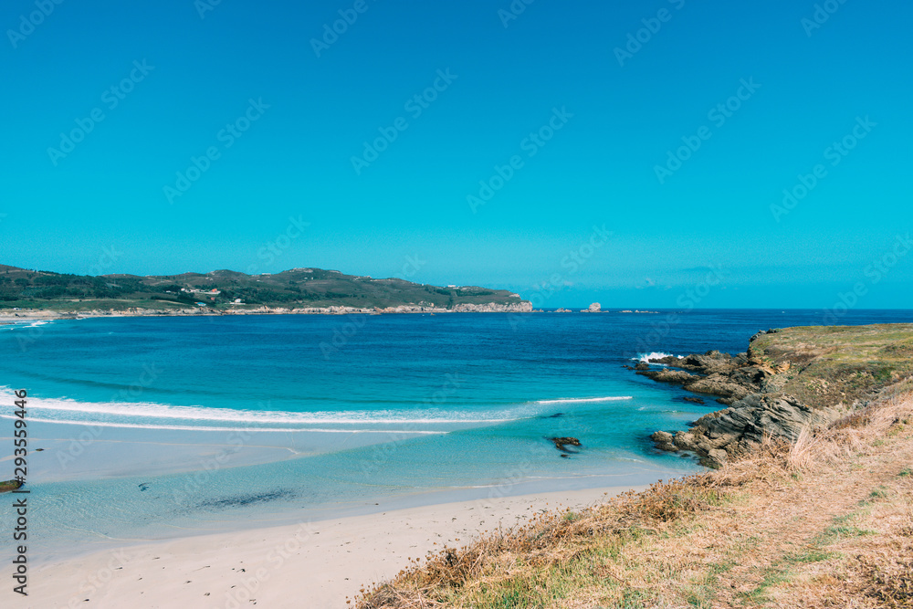 Fototapeta premium View of Santa Comba beach on the Spanish Atlantic coast
