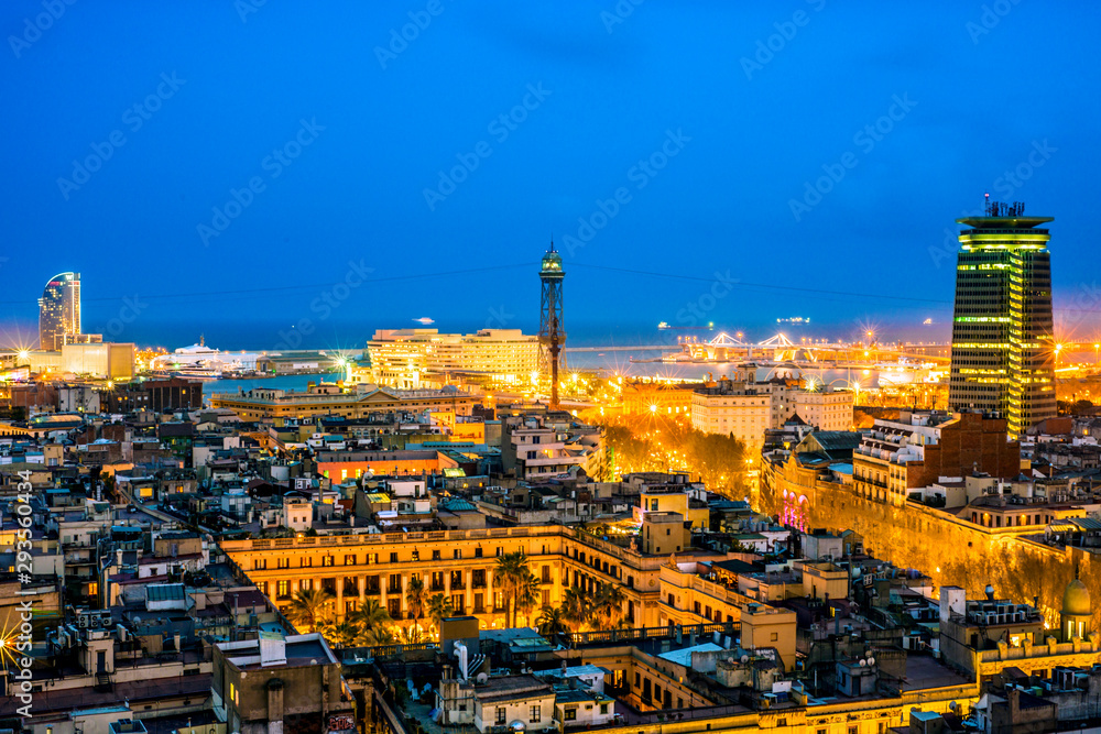 Barcelona from Santa Maria del Pi church, Spain Barcelona from Santa Maria del Pi church, Spain