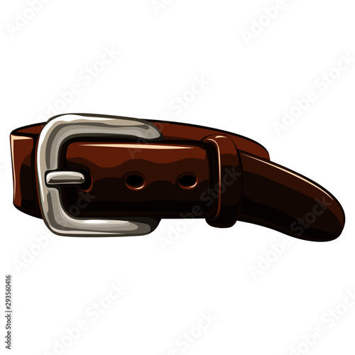 Dark Brown Belt - Cartoon Vector Image