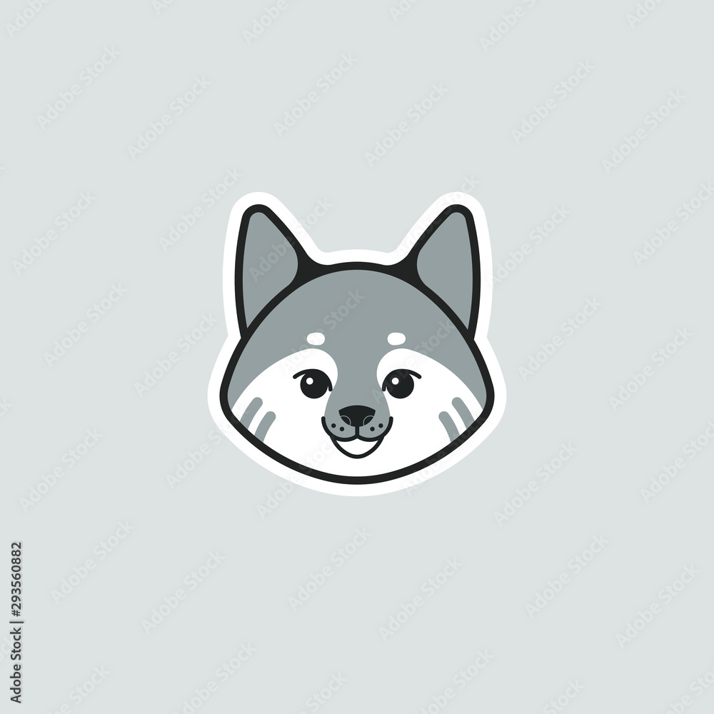 Wolf logo, cute kind character. Vector illustration in cartoon style. Wolf logo, cute kind character. Vector illustration in cartoon style.